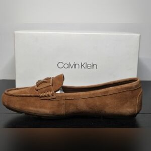 NIB Calvin Klein Women's 8.5 Ladeca Russet Suede Loafers Moccasins